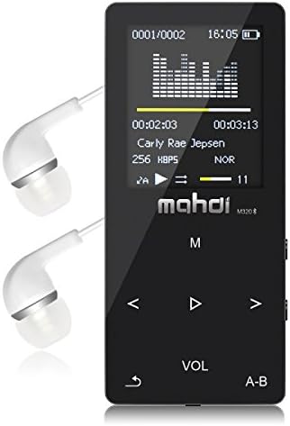 Bluetooth MP3 Player,Mahdi 8GB Lossless Music Player MP3 with FM Radio for Running,1.8 Inch TFT Screen,Metal Body Touch Screen,Maximum Support 128GB Micro SD Card