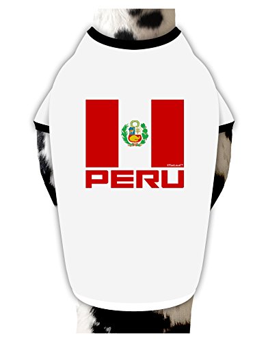 TooLoud Peru Flag Dog Shirt White with Black Medium