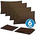 Queen Sheets Brown - 6 Piece 1500 Supreme Collection Fine Brushed Microfiber Deep Pocket Queen Sheet Set Bedding - 2 Extra Pillow Cases, Great Value, Queen, Brown