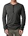 H2H Mens Henley T-shirts with Long Sleeve, Charcoal, US L (Asia XL)