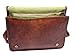 PhoenixCraft Leather Full Flap Messenger Handmade Bag Laptop Bag Satchel Bag Padded Messenger Bag School Bag 15X11X4 Inches Brown