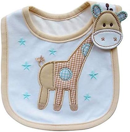 Lovely Cute Cartoon Pattern Toddler Baby Waterproof Saliva Towel Baby Bib Giraffe Pattern Practical and Useful