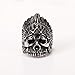 PAURO Cool Feather Dayak Indian Headdress Punk Skull Stainless Steel Mens Ring Size 7
