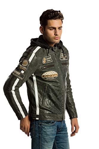 Urban Leather Motorbike Jackets For Men 58 GENTS | Lambskin Leather Motorcycle Jacket | CE Approved Remouvable Armour for Back, Shoulders and Elbows