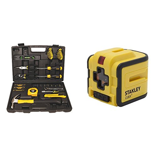 Click Here to See More Images STANLEY 94-248 65-Piece Homeowner's Tool Kit with STHT77340 Cubix Cross Line Laser