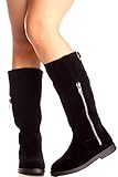DND Fashion FAUX SUEDE ZIPPER DESIGN BUCKLE CASUAL BOOT