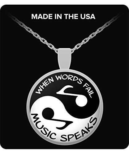 Music Necklace - Peace - When Words Fail Music Speaks - Pendant