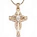 FC JORY Rose Gold Plated Crystal Alloy Cross Pendant Diamante CZ Necklace Large size