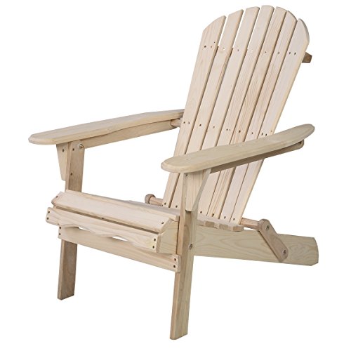 Giantex New Outdoor Foldable Fir Wood Adirondack Chair Patio Deck Garden Furniture ¡­ (wood)