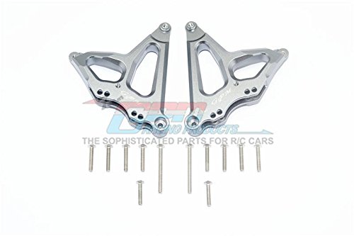 Traxxas Unlimited Desert Racer 4X4 (#85076-4) Upgrade Parts Aluminum Rear Damper Mount - 1Pr Set Gray Silver