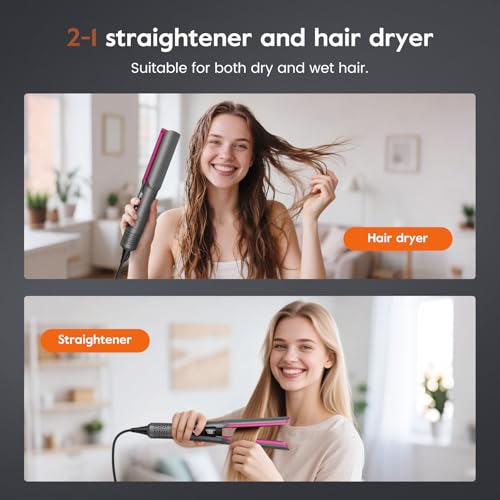 Air Hair Straightener Upgraded 2026, slopehill 1600 W Ion Air Straightener without Heating Plates, Stronger Air Flow for Better Smoothing Effect, Lighter and Quiet, Wet & Dry Hair, No Heat Damage, 90