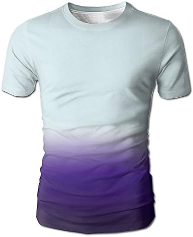 MASAGE Adult Purple and Blue Tie Dye T-Shirt Hipster Print Design Blouse Tops Casual Tshirts