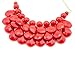 Coffled Women's Alloy Chain Acrylic Chunky Statement Bib Necklace (Multi-color) 18 (Rose Red)