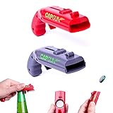 Fine Deal Cap Gun Launcher Shooter Bottle, Beer Openers Tools-Shoots Over 5 Meters, 5.1 x 2.1 x 1.5 in, 2 Pack (Grey and Red)