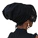 Satin Life Adjustable Drawstring Soft Slouchy Satin Lined Hat (Black)