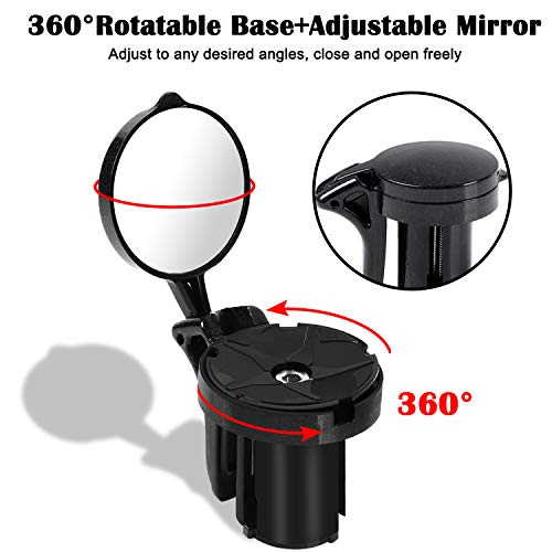WESTGIRL Bicycle Drop Bar Mirror, 360°Rotatable and Adjustable Convex Rear View Safe Mirror for End Handlebar, Lightweight and Portable Road Cycling Mirror Glasses, 1 PCS - Thumbnail 2