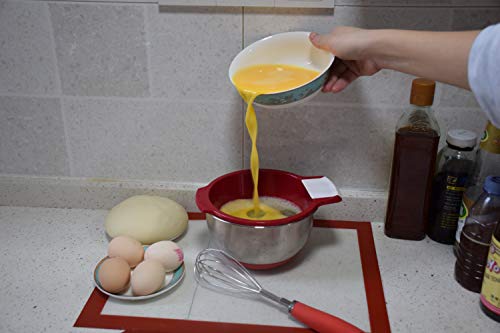 Stainless Steel Mixing Bowl with Non-Slip Bottom,Tiny Fine Mesh Baking Sifter(Yellow) - Image 3