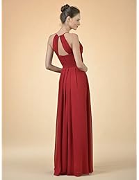 Alicepub Vestido largo de gasa para dama de honor, vestido de noche Maxi Gown A Line Plus vestido de fiesta