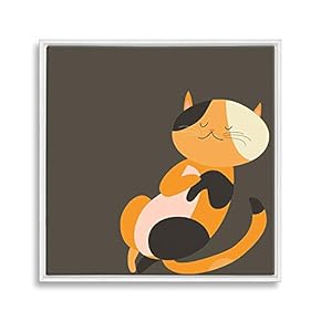 Framed Canvas Wall Art for Living Room, Bedroom Cute Cartoon Cats Canvas Prints for Home Decoration Ready to Hanging - 16x16 inches