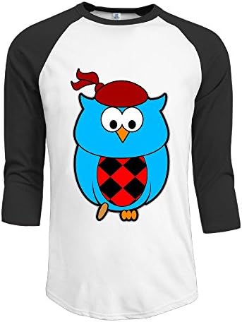 OOut Qiang Qiang Men's Night Warrior Owl2 Raglan Shirt 3/4 Sleeve T-shirt L