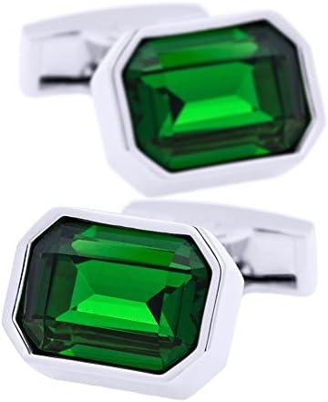 Green Cufflinks With Crystal