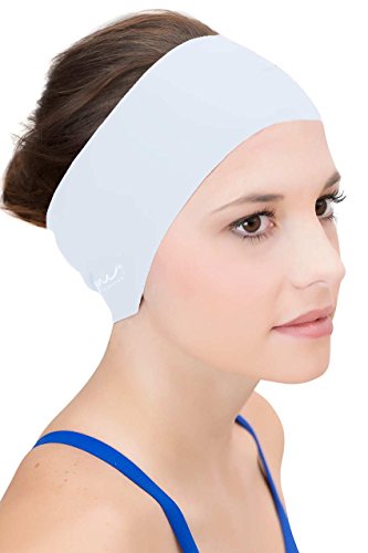 Sync Hair Guard & Ear Guard Headband - Wear Under Swimming Caps White