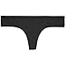 adidas Women's Superlite Thong Underwear (1-Pack), Black/Matte Silver, LARGE