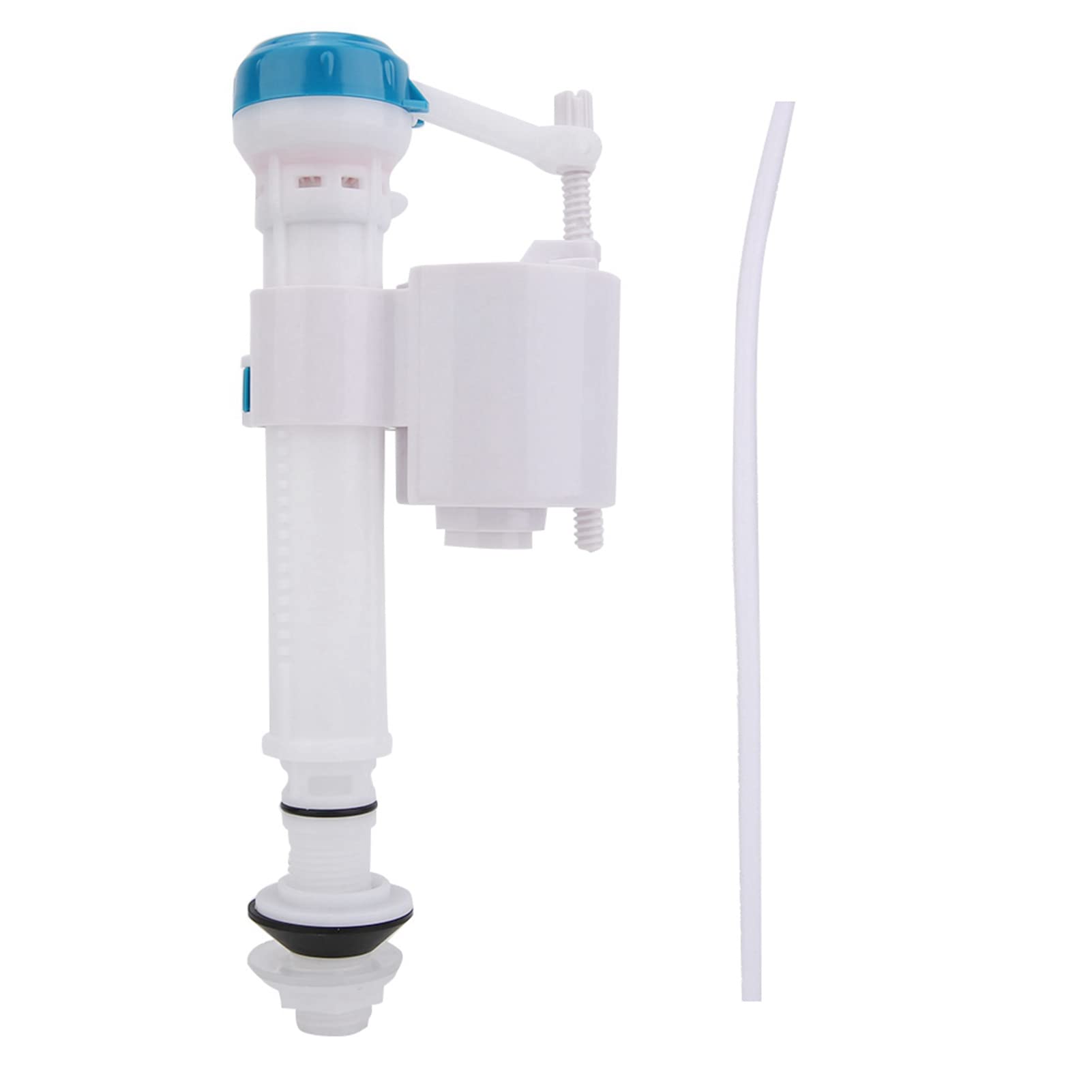 Garosa Toilet Fill Valve Replacement, Push Button Flush Valve for Toilet Tank, ABS Plastic Adjustable Length 20-30.5cm, G1/2 Thread, Blue White, 100000 Cycles lifespan, fits 20-33cm Tanks
