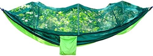 OutMall Camping Hammock with Mosquito Net, Portable Double Hammock Bed Tent Capacity 400 lbs - Foldable Parachute Fabric Hammock For Backpacking,Hiking, Travel, Beach, Backyard 95"(L) x 55"(W)