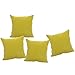 Deconovo Gold Yellow Soft Corduroy Hand Made Pillow Case Cushion Cover With Invisible Zipper, 18x18-inch, Set Of 4