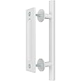SMARTSTANDARD 12" Barn Door Handles,Sliding Barn Door Pull Handle White Heavy Duty Large Rustic Two-Side Design for Gates Garages Sheds Furniture Solid Steel Material Round