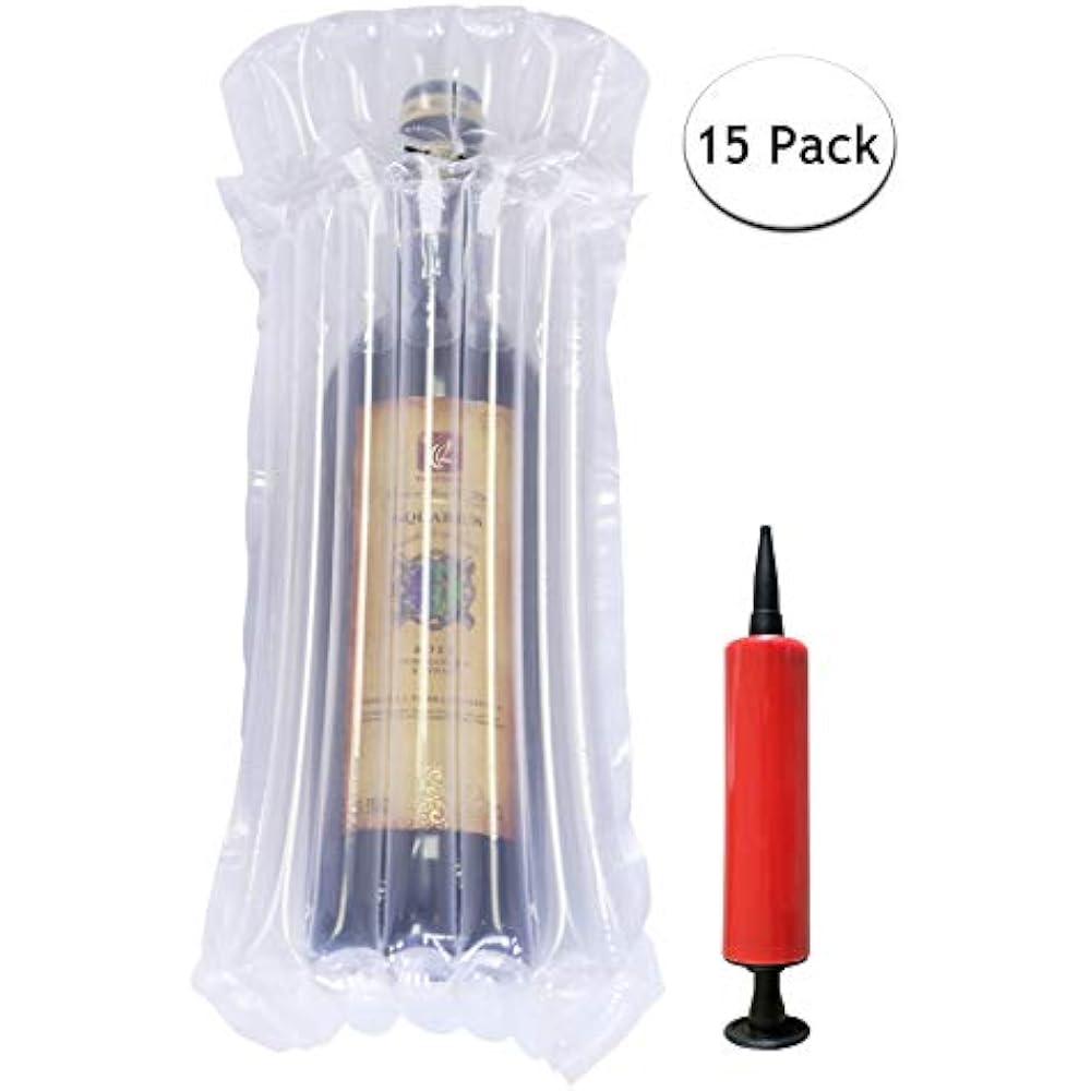 Wine Bottle Protector, 15 Pack Bubble Cushion Wrap Sleeves Luggage