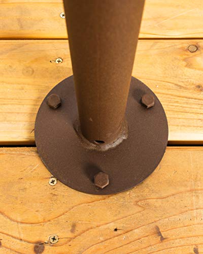 IYN Stands Outdoor String Light Pole Stand, 9.6 Feet Tall, Durable Powder Coated Steel, Weather Resistant - Brown