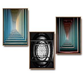 3 Piece Framed Canvas Wall Art for Living Room, Bedroom Buildings Theme Canvas Prints for Home Decoration Ready to Hang - 16"x24"x3 Panels