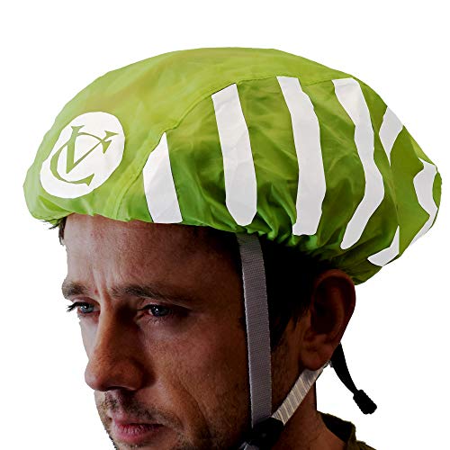 VeloChampion VC High Visibility HI-VIS Reflective Helmet Strip Cover Road Safety Cycling Helmet Rain Cover Weather Waterproof Road Mountain Bike Dustproof One Size Fits All