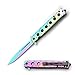 Snake Eye Tactical Mirror Finish Assisted Open Folding Pocket Knife Hunting Camping Fishing Outdoors (Rainbow)