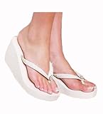 White/Ivory Special Occasion Women High Wedge Flip Flop