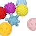 Newdanceus New Package 10pcs Sensory Balls Plastic Soft & Textured Balls Squeezy Squishy Bouncy Fidget Multi-Shape Toys with Bright Colors and Sounds for Baby Toddler BPA Free