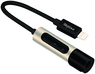 Lightning to 3.5mm Headphone Jack Adapter for iPhone 7/7Plus 2 in 1 Converter Listen and Charge at the Same Time, IOS 10.2 Sofeware or Older Supported (Black)
