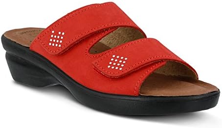 Flexus Womens Aditi Essentials Slide Sandal, RED, Size - 36
