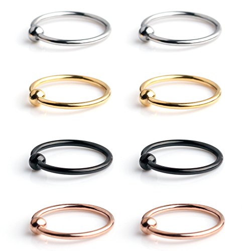 Ruifan 20g 10mm nose hoop lip eyebrow tongue helix trag…