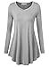 BAISHENGGT Women's Long Sleeve Flared Tunic Top X-Large Light Grey