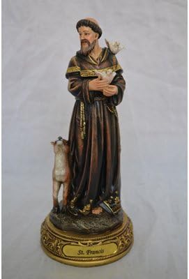 STATUE 8" ST FRANCIS OF ASSISI WITH ANIMALS P208FR