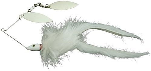 Northern Pike Fishing Lure - Deadly Money Bunny Pike Fishing Spinner for Big Northerns (White w/White Blade, 3/8 oz)