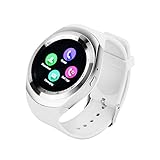 YUNTAB Y1 SmartWatch Touch Screen Support SIM Card with Pedometer Sleep Mode, Compatible iOS Android Smartphone (Sliver)
