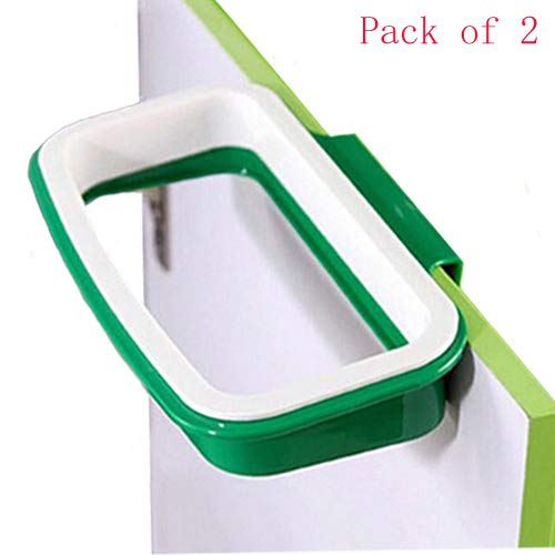 Pack of 2 Portable Trash Bag Holder Hanging Kitchen Cupboard Door Back Style Stand Trash Garbage Bags Storage Rack
