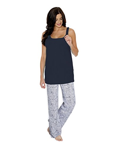 2 in 1 Baby Be Mine Maternity & Nursing Pajama Set, PJ's Mom to be, Pregnancy Hospital Bag Must Have (X Large pre pregnancy 16-18, Harper)