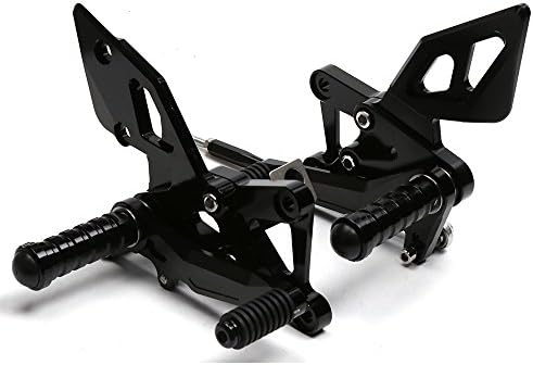 SMOKU MOTOR CNC Aluminum Rising Kit Footrest Rearset Kit for Yamaha YZF-R3 2015-2016(Black)