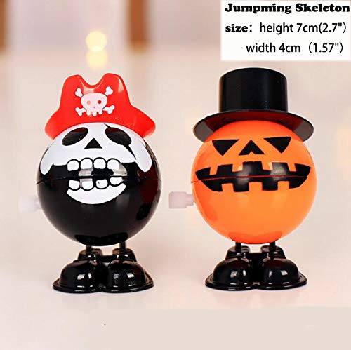 16 Pack/Lot Halloween Toys Funny Jumping Pumpkin King Witch Rotating Ghost Walking Skeleton Man Novelty Toys Wind Up Toys For Halloween Party Gift - Thumbnail 4