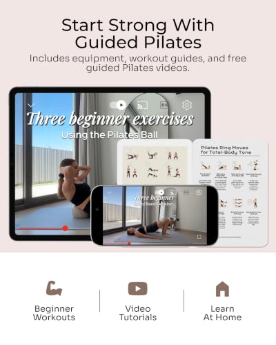 kure.fit Pilates Kit for Women مجموعة بيلاتس – Home Pilates Equipment Set with Ring, Ball & Resistance Bands | Pilates Starter Kit with Accessories in Gift Box